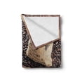 thumbnail image 2 of Coffee Soft Flannel Fleece Throw Blanket, Rustic Collage of Images Showing Different Kinds of Roasted Grains, Cozy Plush for Indoor and Outdoor Use, 50" x 60", Dark Sand Brown Brown, by Ambesonne, 2 of 6