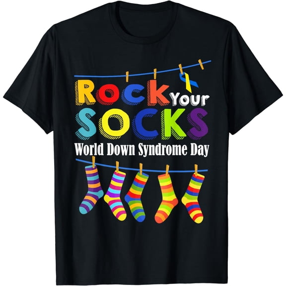 Rock Your Socks Cute 3-21 Trisomy 21 World Down Syndrome Day T-Shirt