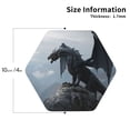 thumbnail image 2 of Honeii Valley Gray Dragon print Leather Coaster Set of 4, ideal for safeguarding your furniture from drinks spills and effortless cleanup-Hexagon, 2 of 6