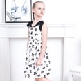 thumbnail image 4 of Sunny Fashion Girl Dress Black White Bow Tie Sleeveless Sundress Cotton Butterfly 10 Years, 4 of 5