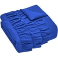 thumbnail image 3 of DNG Creations 5 Piece Three Line Ruffle Duvet Cover With Zipper Closure & Corner Ties - 800 Threads Count, 100% Egyptian Cotton ( Solid Royal Blue - Twin/Twin XL ), 3 of 4