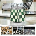 thumbnail image 6 of Yayeee Ashtray with Lid for Cigarette Smokeless Stainless Steel Home Ash Holder, Green and White Plaid Pattern, 6 of 7