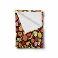 thumbnail image 2 of Vegan Soft Flannel Fleece Blanket, Pattern with Colorful Tasty Fruits and Dots on Dark Background Childish Spotty Design, Cozy Plush for Indoor and Outdoor Use, 70" x 90", Multicolor, by Ambesonne, 2 of 6
