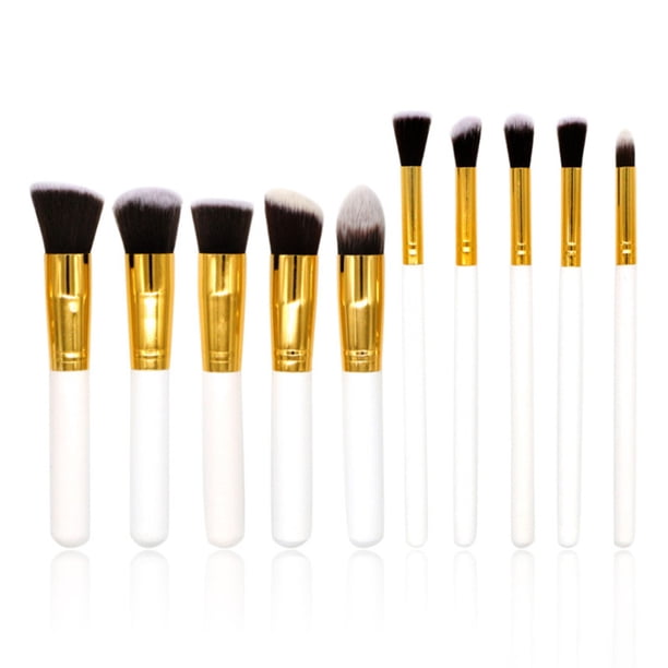 Juego de pinceles de maquillaje de 10 piezas con 5 pinceles de fibra grandes y 5 pequeños, kit MABOTO Kit de pinceles de maquillaje