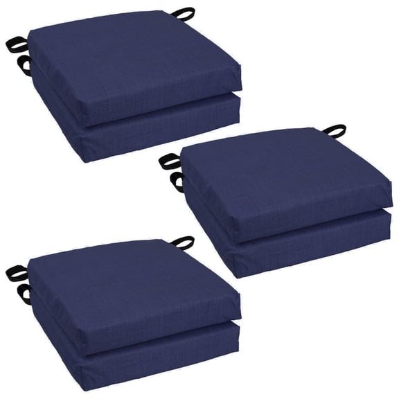Blazing Needles 16-inch Spun Polyester Solid Outdoor Square Chair Cushions (Set of 6)