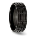 thumbnail image 4 of Stainless Steel Black Plated 8mm Ring Wedding Man  For Dad Mens  For Him, 4 of 10