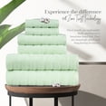thumbnail image 3 of Everyday Home by Trident Quick Dry 6 Pc Bath Towel Set, 100% Cotton , lightweight,Soft, Absorbent, Bathroom Towels, 2 Bath 27"x54", 2 Hand 16"x28", 2 Washcloths 13"x13", Sage, 3 of 7