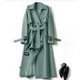 thumbnail image 2 of Drie Winter Clothing for Women Women's Breasted Long Trench Coats Mid-Length Belted Overcoat Dress Jacket with Detachable Hood Green,L, 2 of 5