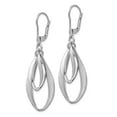 thumbnail image 2 of FB Jewels Leslie's Sterling Silver Polished & Brushed Dangle Leverback Earrings, 2 of 3