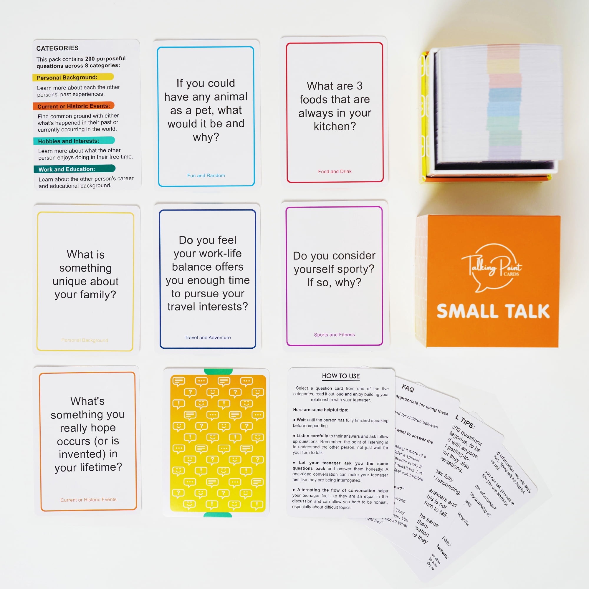 Talking Point Cards 200 Ice Breaker Conversation Adult Card Game 