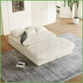 thumbnail image 3 of 75'' Corduroy 2-in-1 Foldable Sofa Bed, Convertible Floor Lounge with Silk Wool Blanket for Living Room Bedroom, 3 of 22
