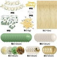 thumbnail image 2 of Sage Green Birthday Party Decorations with Happy Birthday Banner, Gold Fringe Curtain, Tissue Pompoms for Girls Women Birthday Decor, 2 of 7