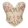 thumbnail image 2 of Elainilye Fashion Corset Tops for Women Rose Print Court Tummy Control Shapewear Corset Bustier Corset Tube Top,Black, 2 of 8