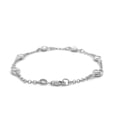 thumbnail image 2 of 14k White Gold Rolo Chain Bracelet with Puffed Heart Stations 7 in, 2 of 3
