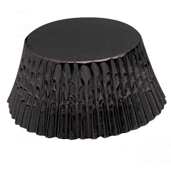 Fox Run Black Foil Baking Cups - Set of 32 Standard Size Cupcake Liners