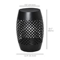 thumbnail image 3 of Outsunny 12.5" Outdoor Side Table, Round Hollow Drum End Table, Black, 3 of 9