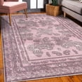 thumbnail image 3 of Boho Decorative Rug, Vintage Look Ethnic Look Pattern of Paisley Details and Bohemian Feels Damask, Quality Carpet for Bedroom Dorm and Living Room, 6 Sizes, Plum and Pale Pink, by Ambesonne, 3 of 4