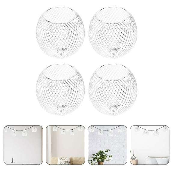 NIYANGLE 4Pcs Pendant Lampshade for Ceiling Lights Silver Hollow-out Design Home