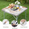 thumbnail image 4 of Elastic Hem Square Tablecloth 34x34 Inch Bohemian Floral Pattern, Perfect Fit for Card Tables, Patio Dining and Kitchen Use, 4 of 6