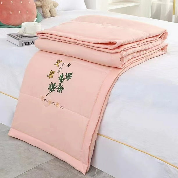 Edredón de Fibra de Ajenjo Repelente de Mosquitos, Edredón de Verano Fresco, Edredón de Doble Acondicionamiento, Edredón de Verano Lavable para Dormir Desnudo, Edredón Fino de Color Sólido