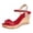Red, variant on Women's Platform Wedge Dressy Sandals Trendy Casual Color Block Braided Leather Open Toe Ankle Strap Chunky High Heels Dress Sandals for Woman Bride Wedding Summer