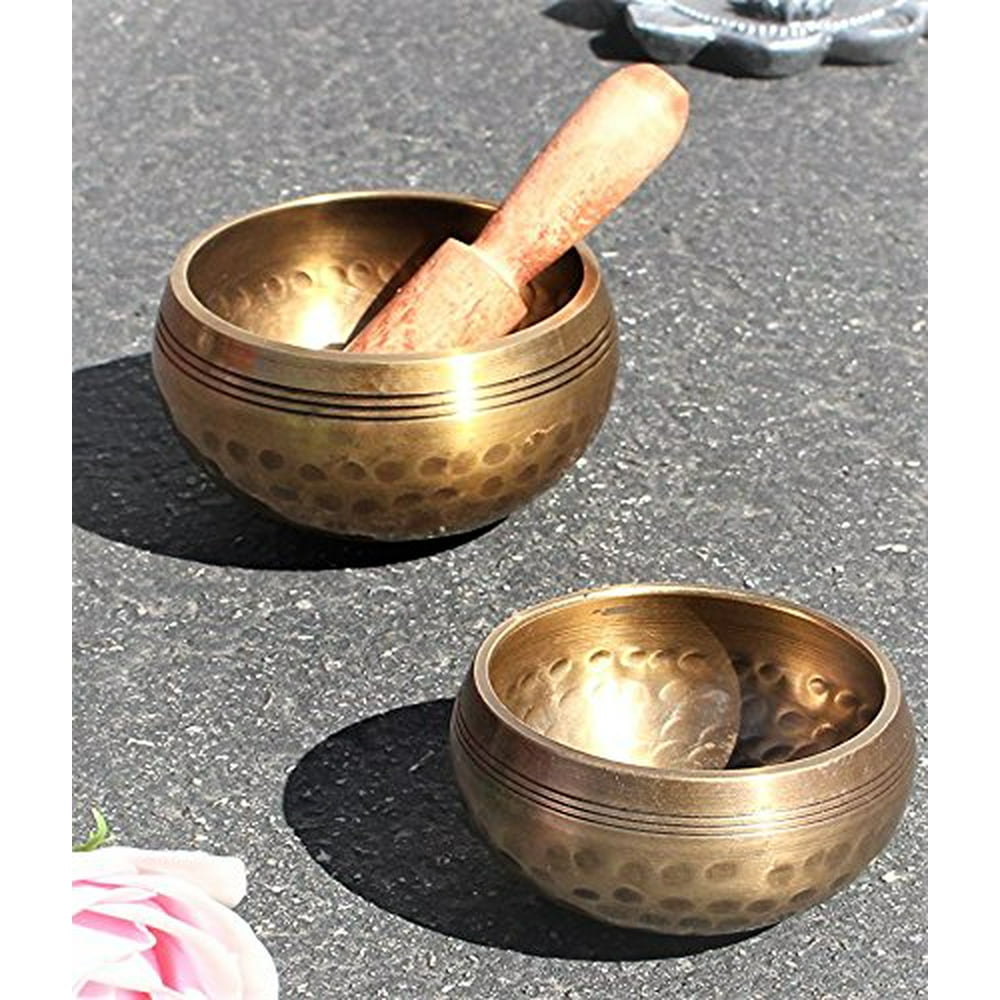 2 Pcs Tibetan Singing Bowl Standing Bell Set Himalayan Bowl For Chakras