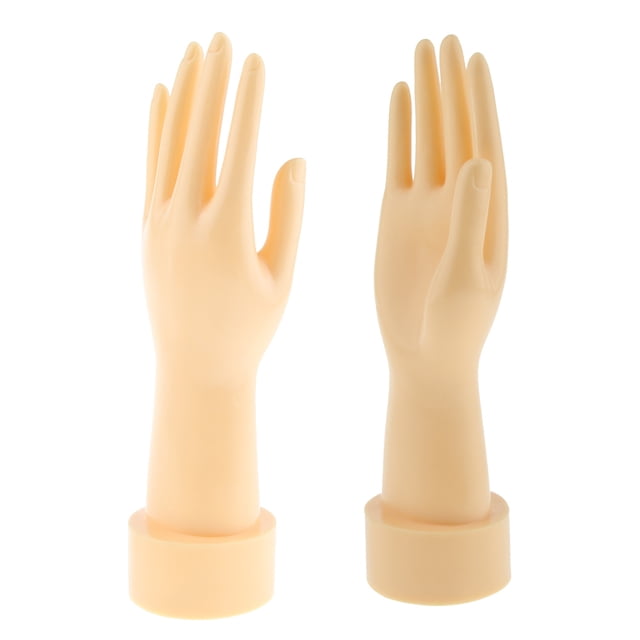 Juego de 2 Soportes de Exhibición de Joyería de Maniquí Femenino, Distinción Clara de Mano Izquierda / Derecha, Plástico, Color de Piel Sunnimix Maniquí de exhibición de mano