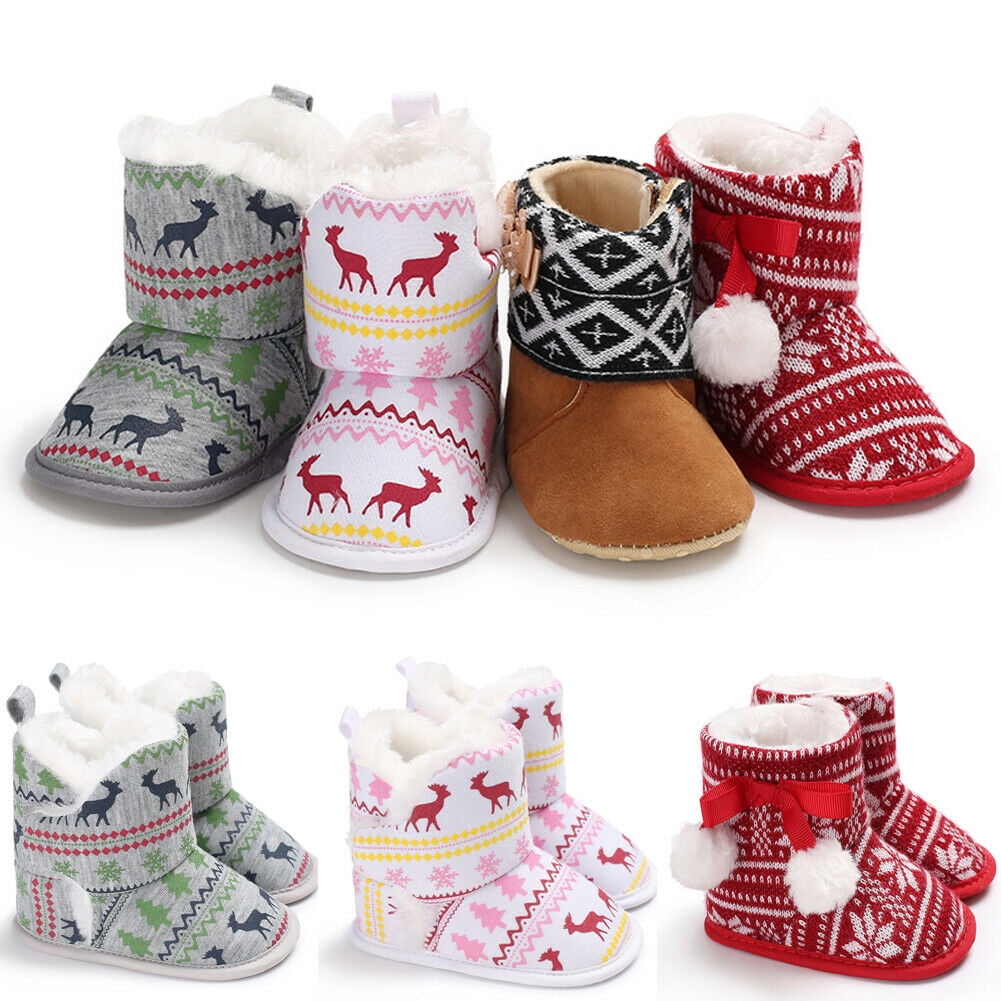 Toddler Girl Soft Sole Booties Baby Snow Boots Infant Prewalker Crib Shoes 0-18M