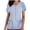 Light Blue03, variant on cocolona Scrubs for Women, V Neck Short Sleeve Scrubs Tops Fashion Casual Floral Print Workwear T-shirts Work Uniform with Pockets