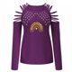 thumbnail image 4 of Blusa de manga larga con estampado de día de San Valentín y hombros descubiertos para mujer Pompotops  gfhjh17965, 4 of 7
