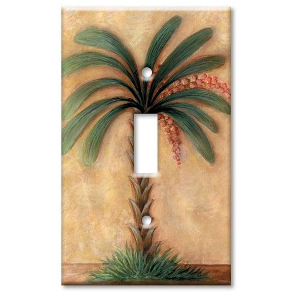 Art Plates brand - Single Gang Toggle Wall Plate - Palm