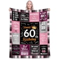 thumbnail image 1 of LHSHID Unique Happy Birthday Fleece Throw Blanket Funny 60 Years Old Birthday Decorations Gifts Best 60th Birthday Gfit Ideas for Mom Wife Sister Friends Female 30"x40", 1 of 6
