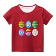 thumbnail image 2 of Zwiiyzr 2024 Happy Easter Day Cute Colorful Egg Hunting T-Shirt for Kids Round Neck Short Sleeve Shirts for Boys Girls Red-5 Years, 2 of 7
