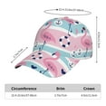 thumbnail image 2 of Pofeuu Pink Striped Flamingo Print Adult Adjustable Embroidered Graphic Baseball Hat for Men and Women, 2 of 6