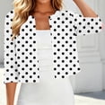 thumbnail image 5 of Women's 3/4 Sleeve Bolero Shrug Open Front Cropped Cardigan Polka Dot Tailored Fit Layering Top Work Office Date Outfit, 5 of 7
