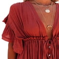thumbnail image 2 of AMERTEER Women‘s Dress Knot Breasted Smock Backless Robe Sun Proof Clothes, 2 of 6