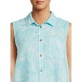 thumbnail image 4 of Time and Tru Women's Sleeveless Button-Down Shirt, 4 of 5