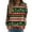 Light Green, variant on Women's Fashion Casual Long Sleeve Christmas Printed Neck Sweatshirt Top, Raglan Sleeve Design, Comfortable Pullover for Women, Festive Holiday Wear,Dark Green,S