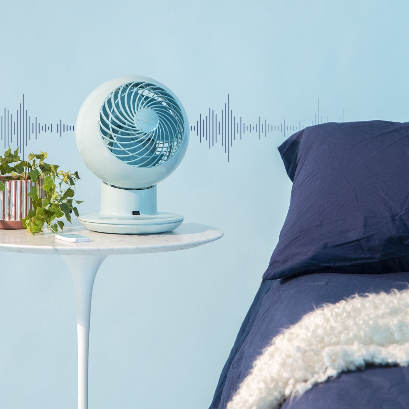 IRIS WOOZOO Fan with Remote, Oscillating Fan, Desk Fan, Table Air Circulator, Globe Fan, Fan for Bedroom, 5 Speeds