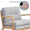 thumbnail image 3 of Subrtex Modern Accent Chair Linen Upholstered Arm Chairs with Solid Wood Frame, Gray, 3 of 7
