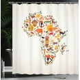 thumbnail image 4 of Ambesonne African Shower Curtain, Travel Map Arts, 69"Wx84"L, Multicolor, 4 of 5