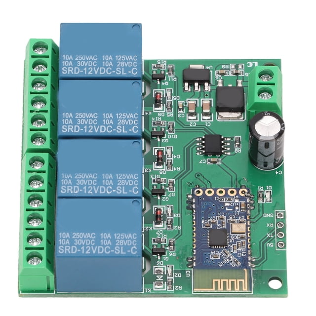 Módulo de relé Bluetooth de 4 canales Control remoto fuerte capacidad antiinterferencias para hogar inteligente DC12V