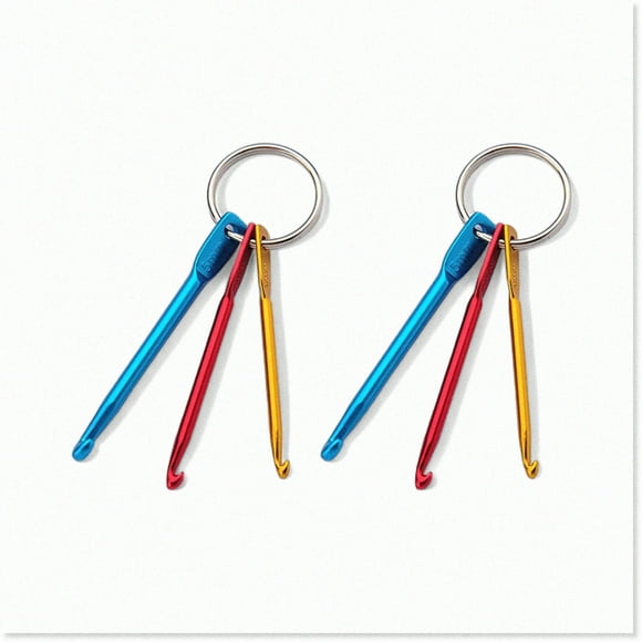 Crochet Keychain Kit: Mini Hooks, Needles, Yarn - DIY Keyrings