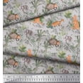 thumbnail image 3 of Soimoi Gray Cotton Poplin Fabric Animals Jungle Print Fabric by the Yard 56 Inch Wide, 3 of 3