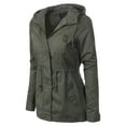 MixMatchy Women's Casual Lightweight Military Safari Anorak Utility
