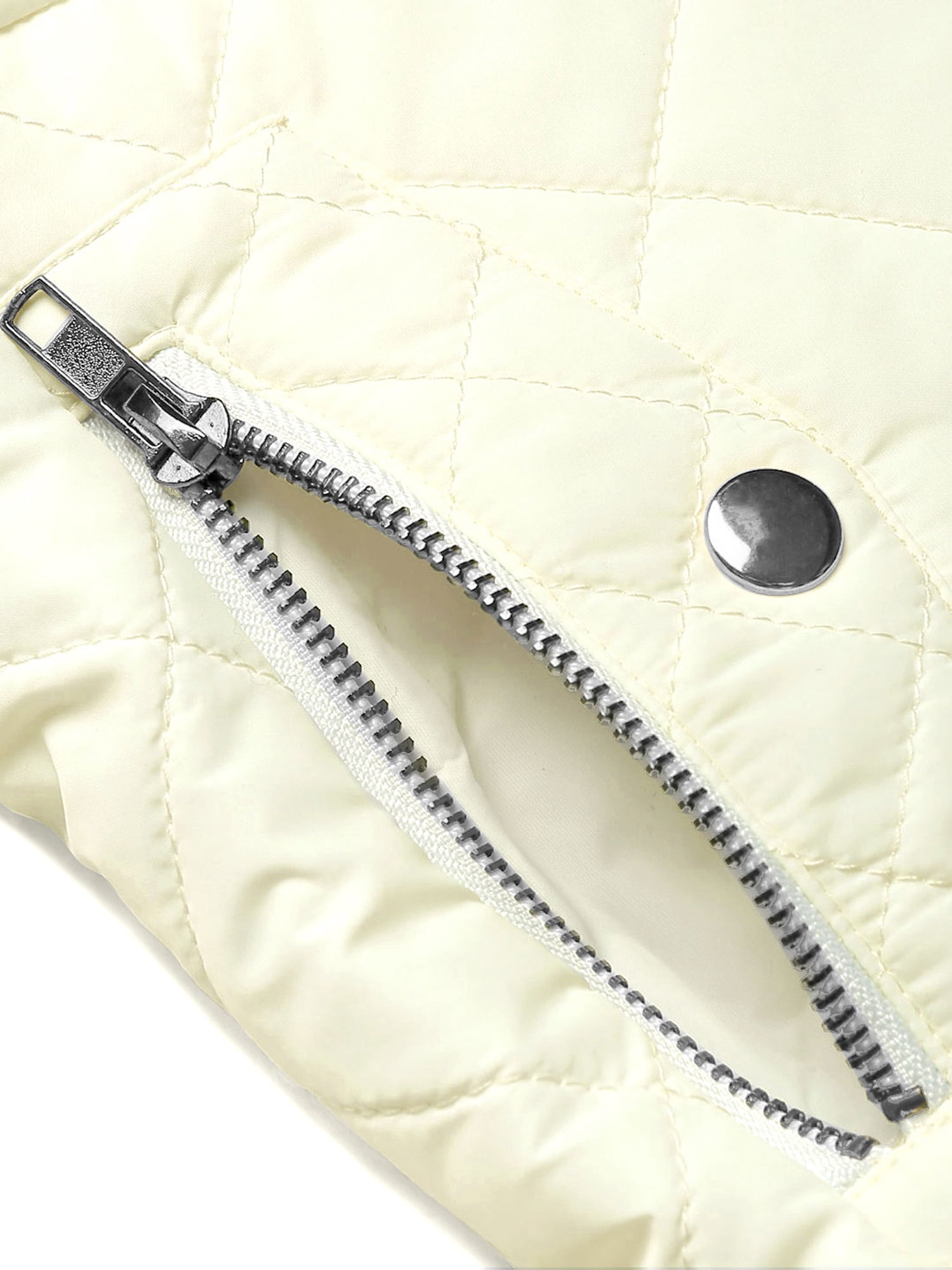 DARING DIVA Women's Zip Stand Collar Quilted Padded Vest M Gray