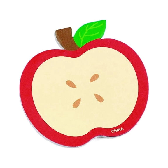 Fun Express Apple Sticky Notes with 50 Sheets Per Pad, 3" x 2.25", White, 12 Pads, 12 Count