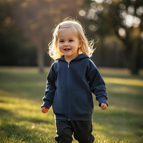 Toddler Hoodies for Boys Navy Zip Up Hooded Casual Long Sleeve Hoodie Sweatershirt Pullover Winter Clothes Toddler Clothes for Girls 18-24M