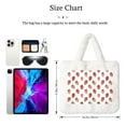 thumbnail image 3 of Yiaed Hand Drawn Strawberry Print Fluffy Shoulder Bag Plush Bags Women Ladies Tote Bag Fluffy White Furry Purse Handbag for Autumn and Winter, 3 of 7