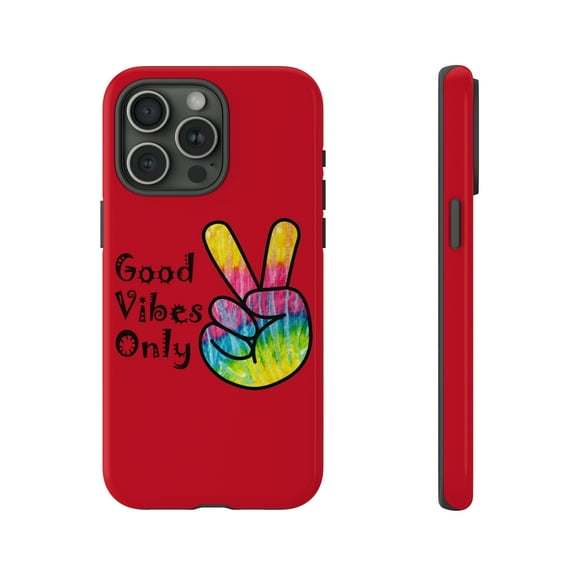 Good Vibes Only Dark Red iPhone 15 Case-iPhone 14 Case-iPhone Case-iPhone